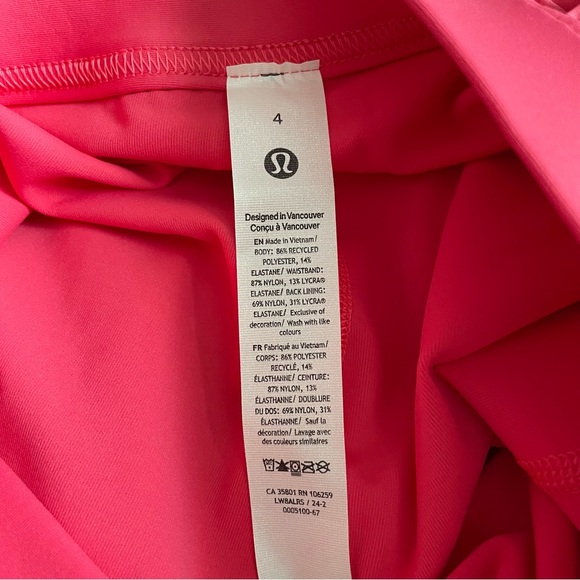 NWT Lululemon High-Rise Pleated Tennis Skirt Glaze Pink Size 4 - Picture 5 of 7
